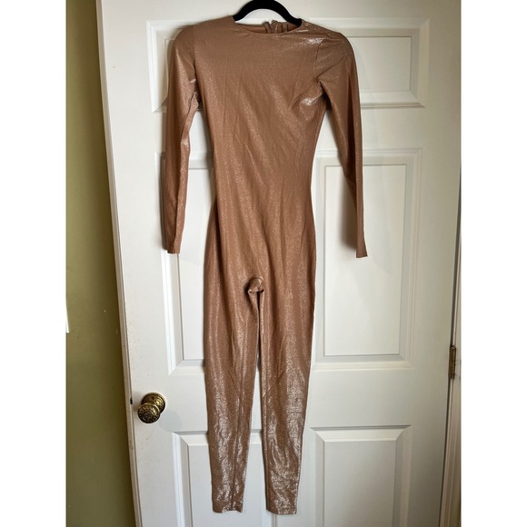 SKIMS Shimmer Catsuit Long Sleeve Bodysuit Jumpsuit Small S - Picture 3 of 9